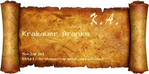 Krakauer Aranka névjegykártya