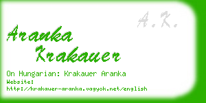 aranka krakauer business card